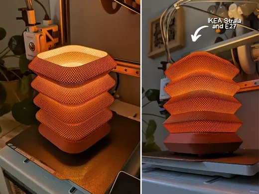 Akkordeonlampe mit Korbstruktur