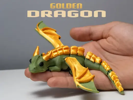 Flexi Golden Dragon - Articulated