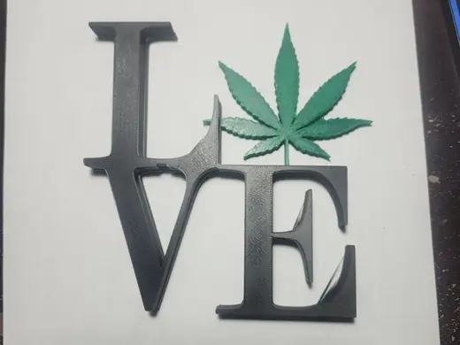 Love Cannabis Leaf