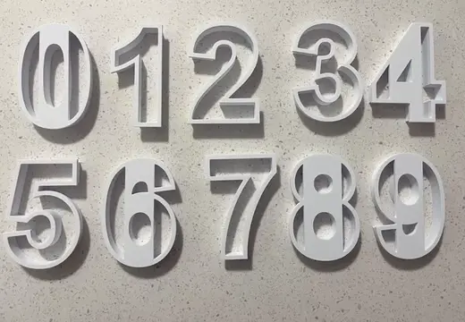 Cookie cutter numbers 0 to 9