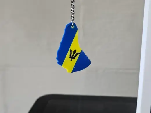 Barbados Flag Keychain