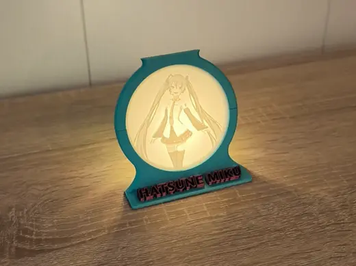 Hatsune Miku Litophane (Tealight)