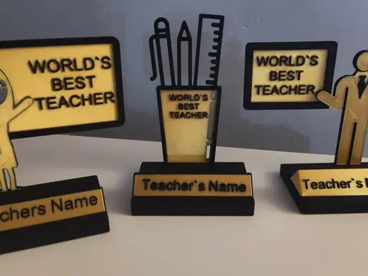 Personalised World's Best Teacher Desk Plaque