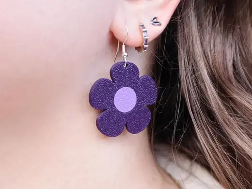 Pendientes de flores con dos colores