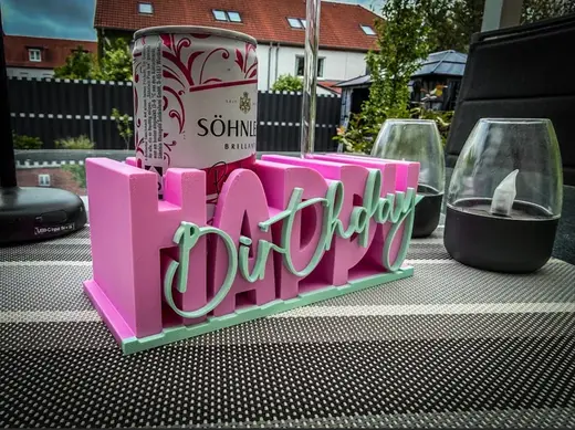 Birthday-Aufsteller 2 mit Dosenhalter Geburtstag