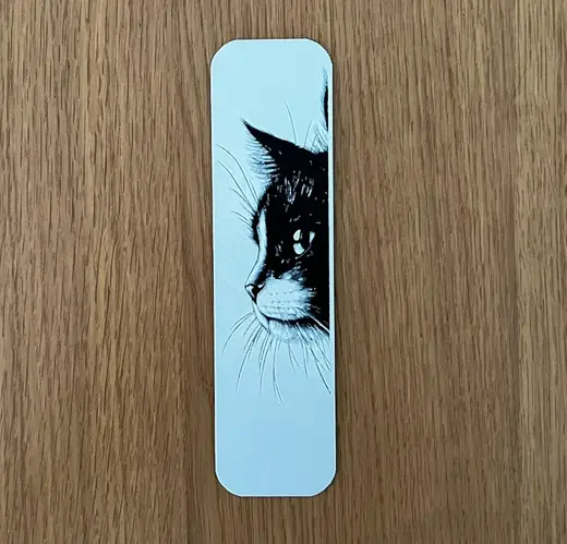 Black & White Cat Bookmark Hueforge Two Colors