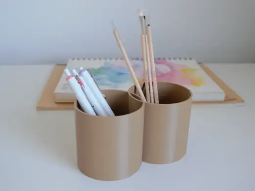 Minimal Dual Desk Organizer Cup
