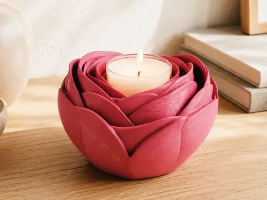 Floral Rose Tealight Candle Holder Stand #040