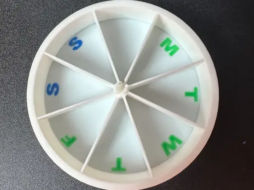 Wheel with letter of Days