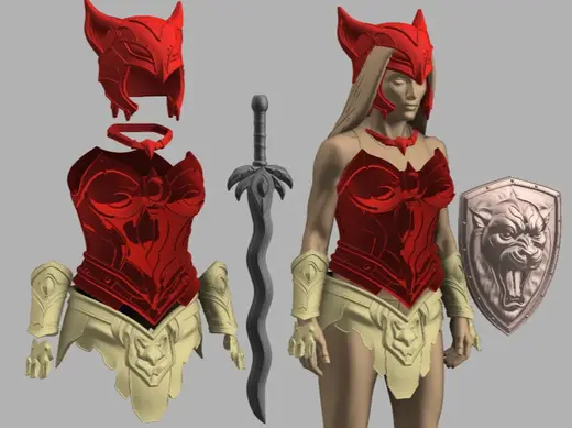 WEARABLE COSPLAY Catra Battle Armor & Armory Set