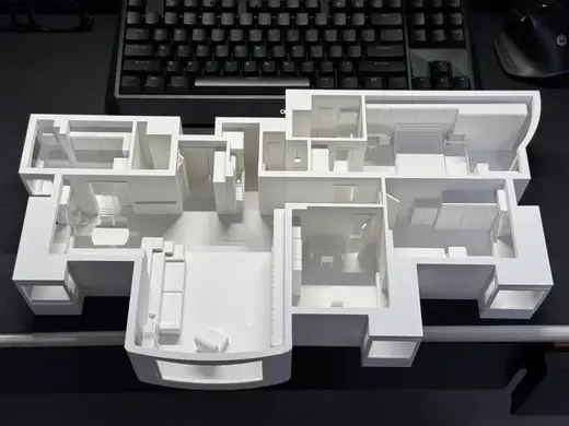 平层公寓室内微缩模型(1:40,含户型和家具家电模型)
