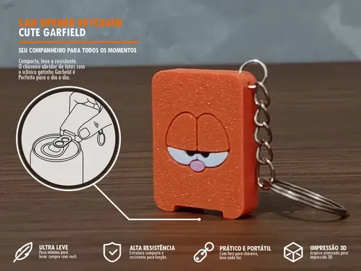 Can Opener Keychain - Garfield