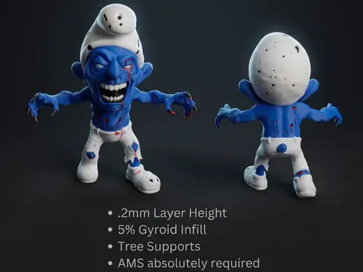 Zombie Smurf - Lots of detail