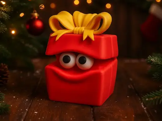 Funny Gift Box Figurine – Playful Christmas Decor