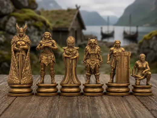 Female Vikings Chess Set
