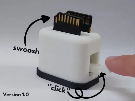 SD Card Toaster! Print in place - Holder