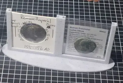 Coin Flip display for 2 (DoubleWide) 2x2in flips