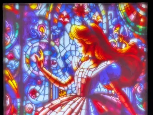 Alice In Wonderland Stained Glass Litho