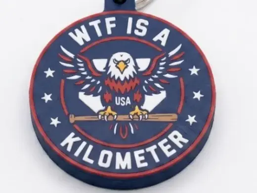 WTF is a Kilometer Flat Double Sided Keychain