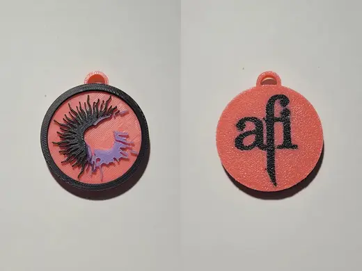 AFI Silver Bleeds the Black Sun Two Sided Keychain