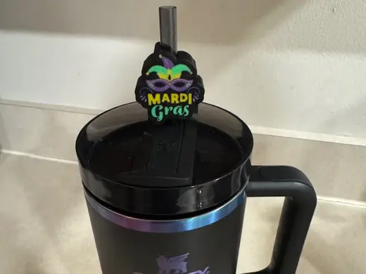 Mardi Gras Stanley Cup Straw Topper