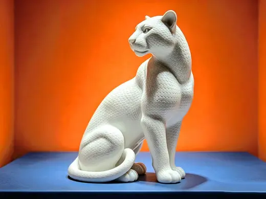 蜂窝形状纹理 猎豹摆件