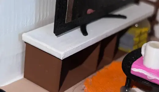 Miniature TV Stand for dollhouse