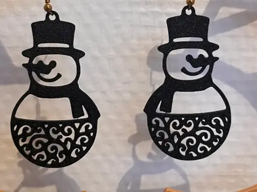 Earrings - Snowman