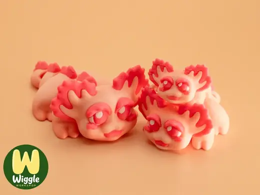 Flexi Axolotl and Keychain - No Supports Needed!