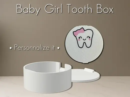 Baby Girl Tooth Box
