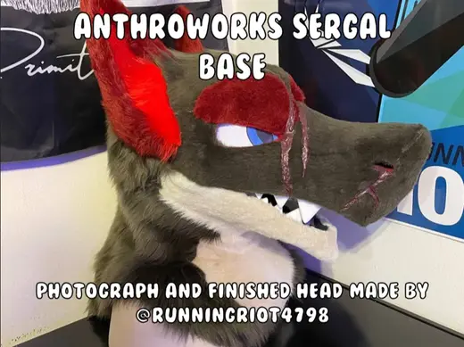 Toony Sergal Fursuit Headbase with Fan Mounts