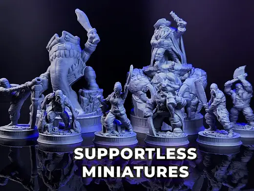 8 Supportless Pirate Miniatures - 32mm
