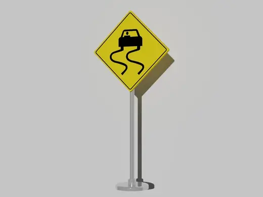 Miniature Slippery Street Sign, diorama, scale1:18