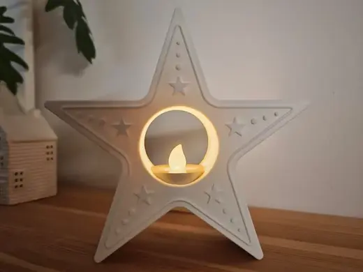 Vertical star LED tealight holder