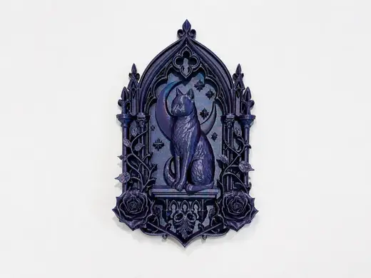 Cat and Crescent Moon Wall Plaque