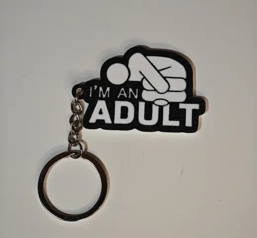 i'm an adult keychain