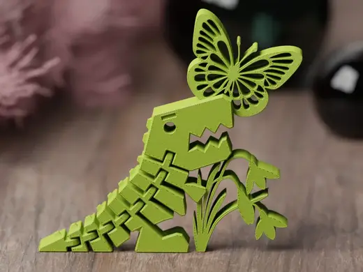 Flexi Rex Dino Spring Flower Print in Place