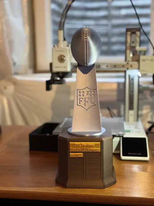 Fantasy Football League Trophy with nameplates