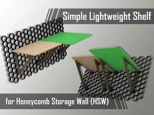 Large simple flat Shelf for Honeycomb Storage Wall