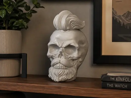 Skull with hairstyle