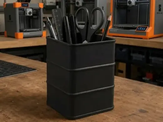 Oil barrel style storage bin/cup holder