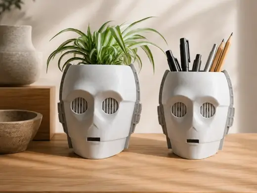 c-3po pot plant or pen holder organizer