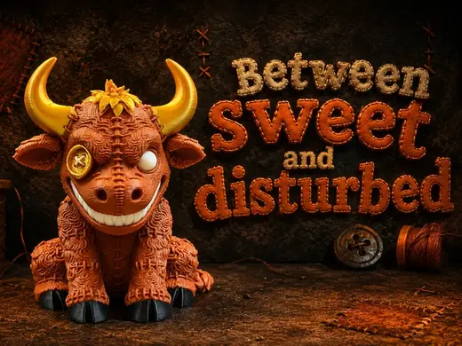 Stitched Taurus Bull – Between Sweet and Disturbed