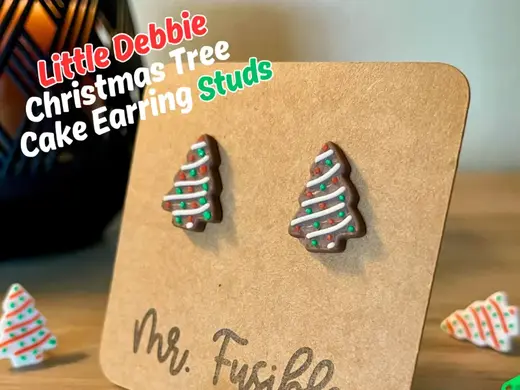 LIttle Debbie Christmas Tree Cake Stud Earrings