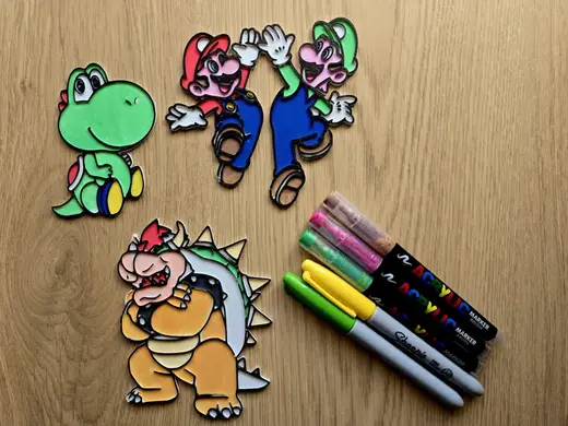 Mario Bowser Yoshi Coloring DIY Pack Fun Luigi