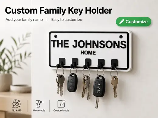 Custom Family Key Holder – Personalized Wall Mount