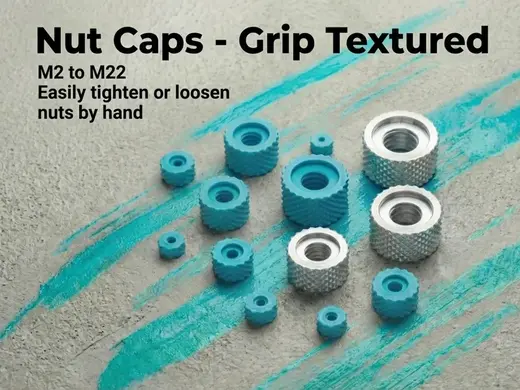 M2 - M22 Nut Caps w/ Grip for Hand-Tighten