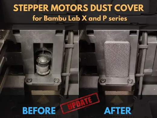 Dust and debris cover for Bambu stepper motors