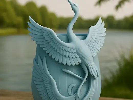 Vase Art – bird organizer pot with graceful wings
