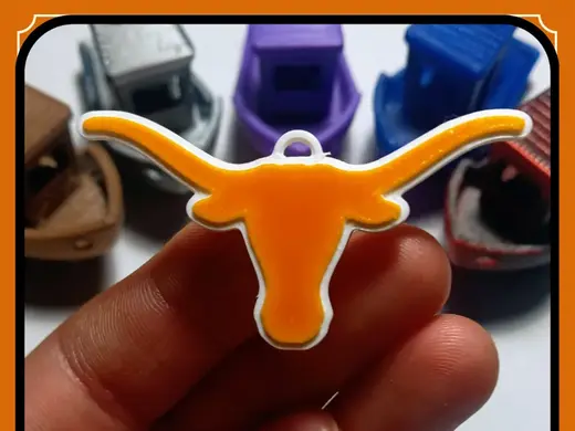 Texas Longhorns Keychain 20 MINUTE PRINT